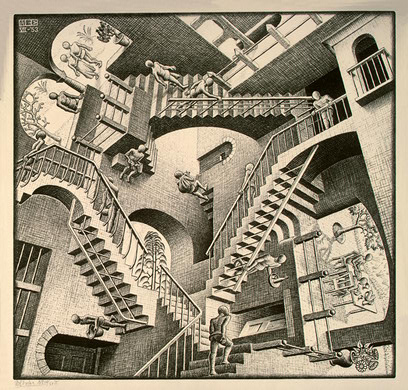M. C. Escher's view of Relativity (1953)